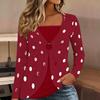 Tops for Women Simple Print Long Sleeve Fake Two‑Piece Top Fall Casual Slim Pullover Women's Long Sleeve Top