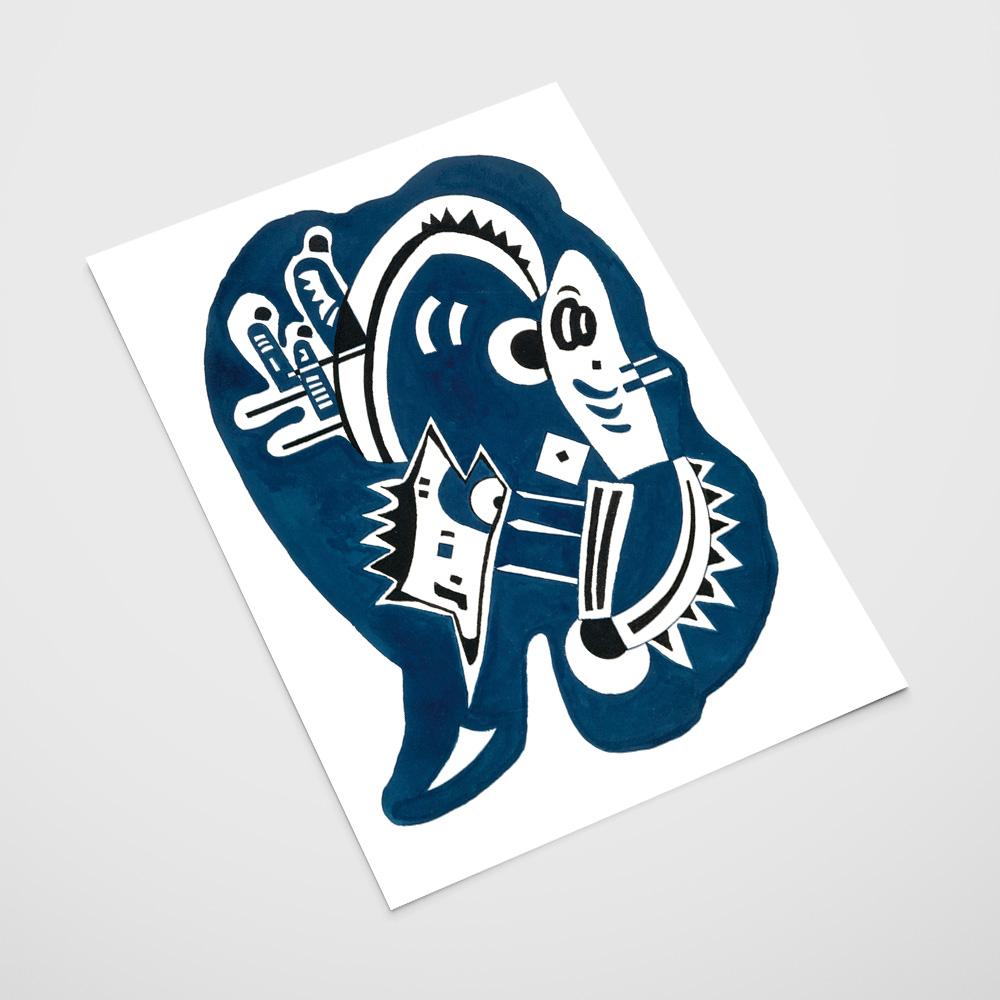 Poster Kandinsky Blue Illustration