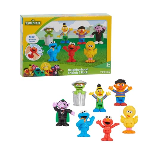 

Sesame Street Neighborhood Friends 7-Piece Poseable Figures, Officially Licensed, Ages 2+, Gift & Present