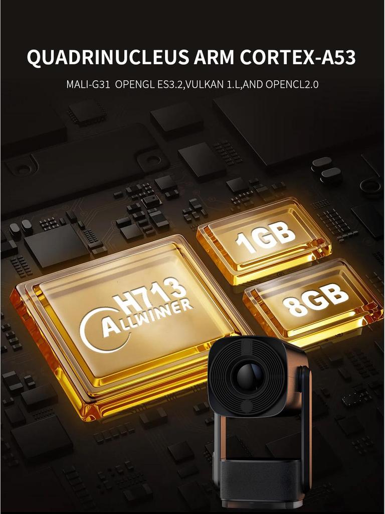 2025 K2 Smart 4K Gimbal Projector with Battery & Android Screen Mirroring