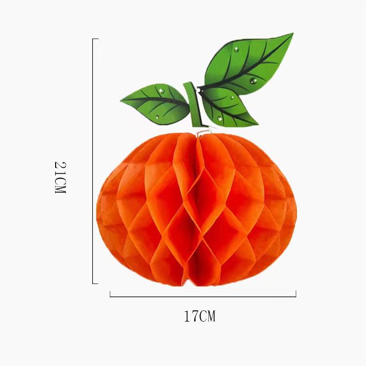 Spring Tropical Fruit Party Ceiling Decorations: Pineapple, Strawberry, Apple, and Grape Honeycomb Balls