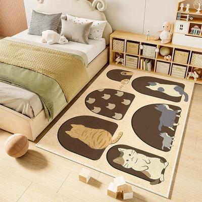 Cartoon Crystal Velvet Carpet Children's Room Climbing Mat Home Living Room Large Carpet Study Toy Reading Area Floor Mat