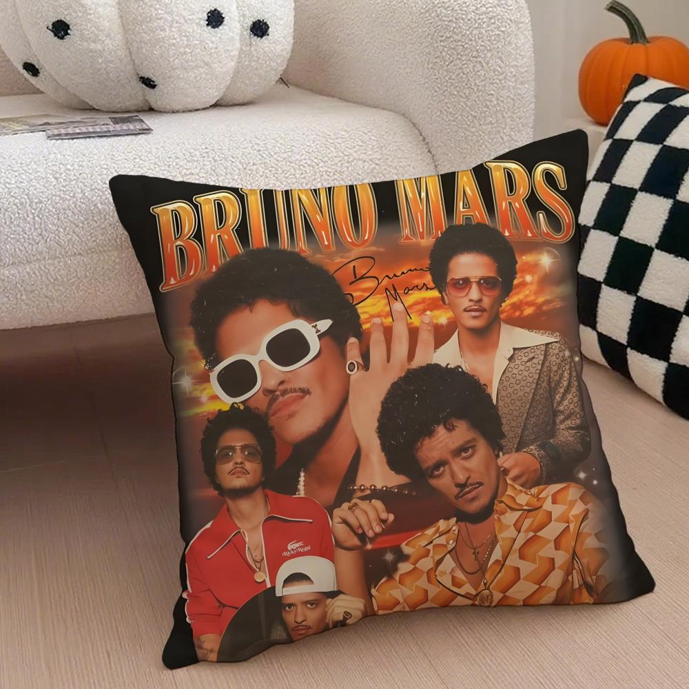 Charismatic BBruno Mars  Groovy singer Cushion Cover Throw Pillow Cover Hidden Button Durable Polyester Chair Cushion