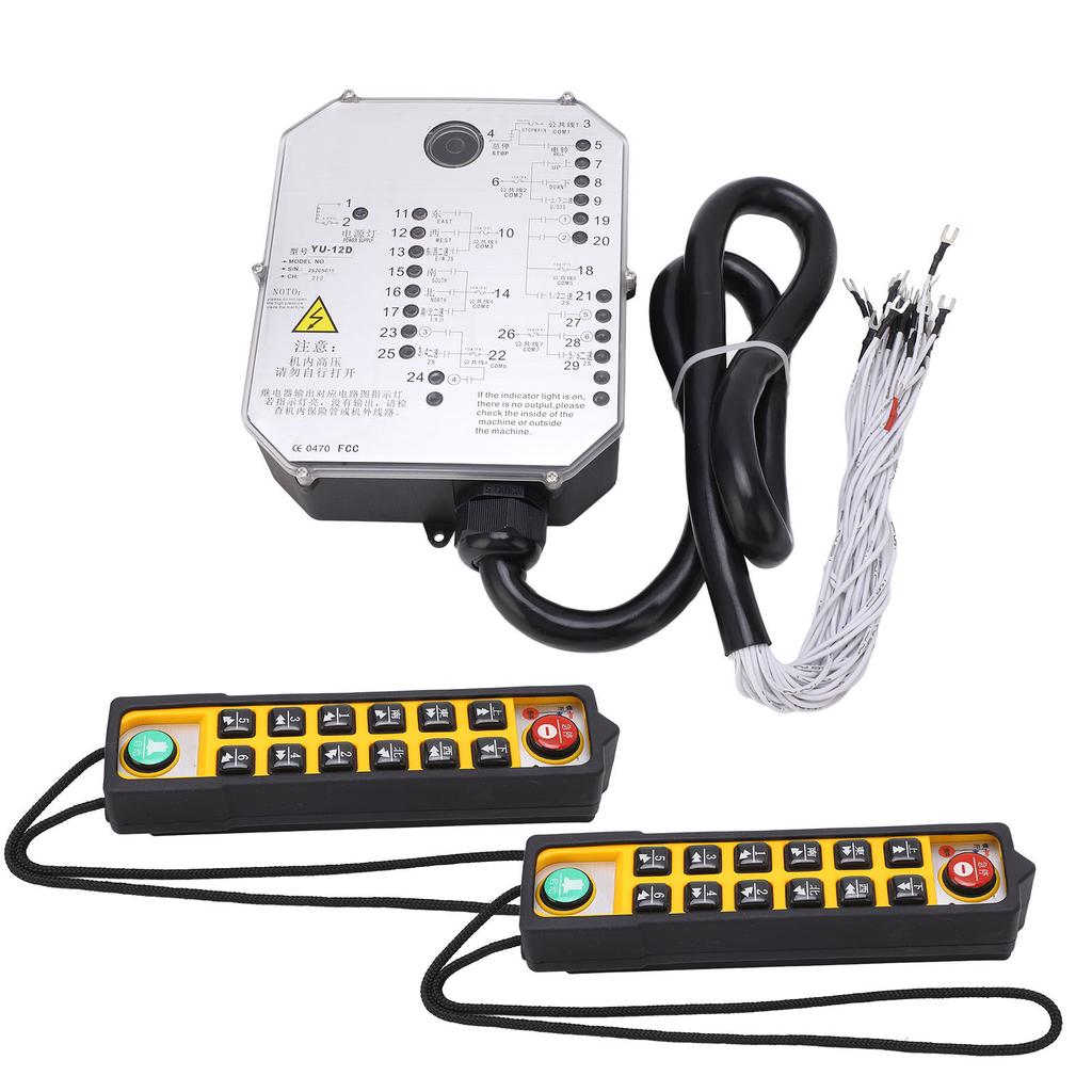 Double Handle Electric Crane Remote Controller Waterproof Industrial Transmitter Receiver AC220V