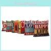 Premium Housse De Coussin Carr Coton Imprim Lettres Rtro Mlang For Timeless Elegance