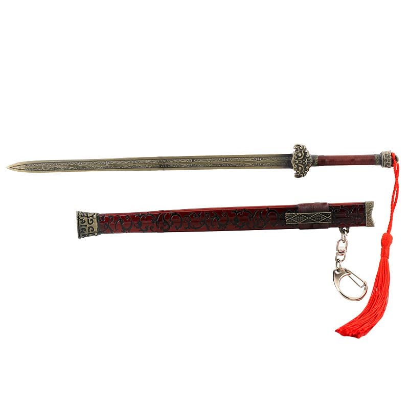 

[Нэкокамияма] Роман о Троецарствии: Героическое оружие меч Сунь Цюаня, 22 см длиной / Миниатюрная фигурка, Предмет коллекционирования, Декоративный предмет