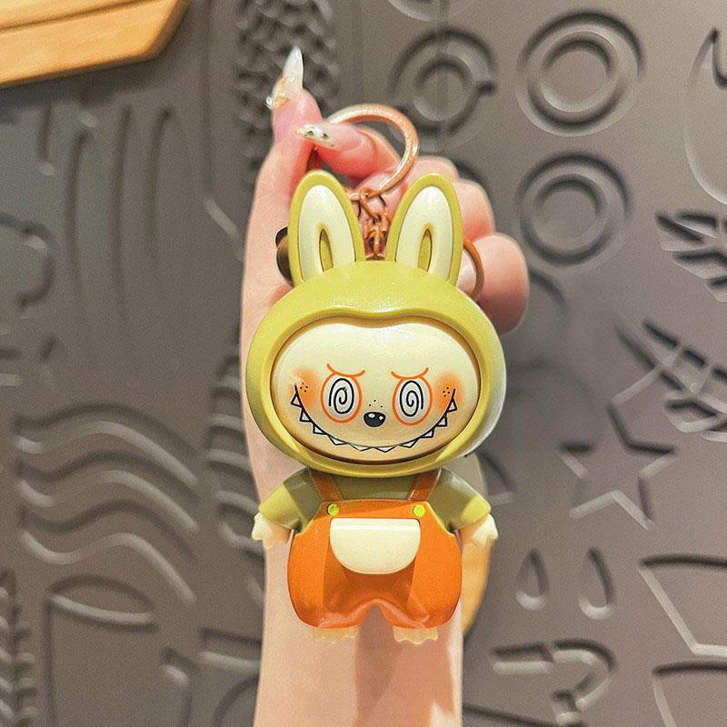 Creative Labubu Face Changing Cartoon Keychain, Labubu Doll Pendant, 3D Bag Pendant, Creative Ornament