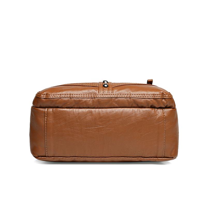 Geantă de umăr de mare capacitate, din piele moale, cu mai multe compartimente, pentru mamă de vârstă mijlocie