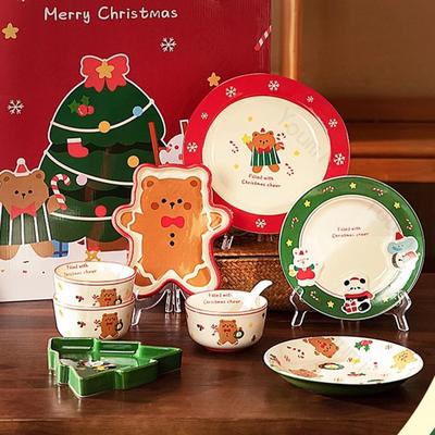 Modern Style Cute Ceramic Plates High End Cartoon Anime Exquisite Dining Plates Christmas Gifts Household Tableware