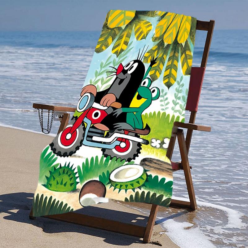 Proof Beach Towel with a The Little Mole1 Pattern - Soft,absorbent,quick-drying,machine Washable - Perfect for Swimming,camping,bathing