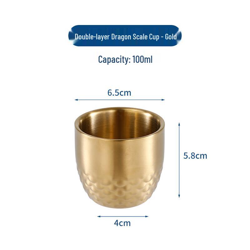 

Stainless Steel Dragon Scale Spirit & Tea Cup (Set of 2)