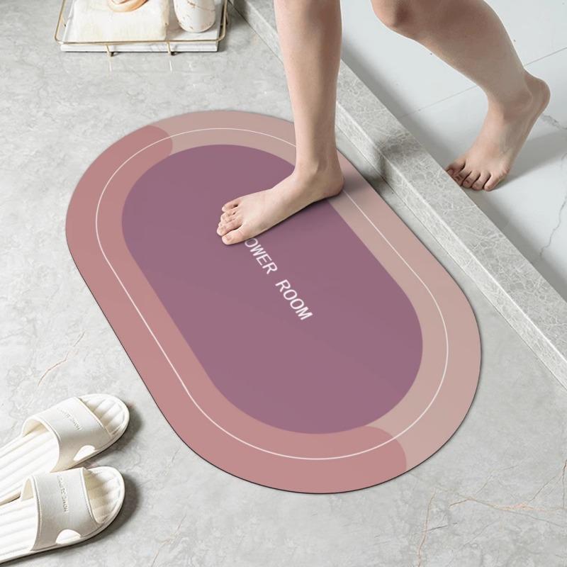 Diatom Mud Absorbent Floor Mat, Bathroom Light Luxury Floor Mat, Bathroom Toilet Anti Slip Quick Drying Floor Mat