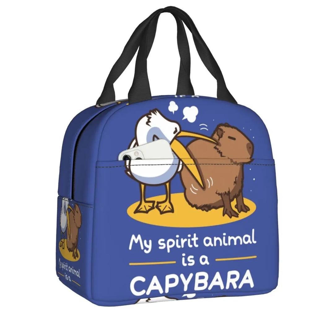 Anpassad Respektera Kapybaran Rolig Gnagare Kapybara Lunchväska Män Kvinnor Varm Kylväska Isolerade Matlådor för Student Skola