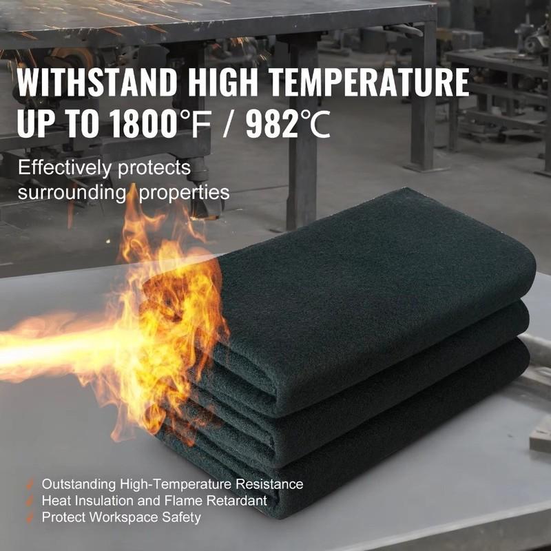 100*100cm Feltro in Fibra di Carbonio Ignifugo Nero Coperta Protettiva per Saldatura Ritardante di Fiamma Resistente alle Alte Temperature