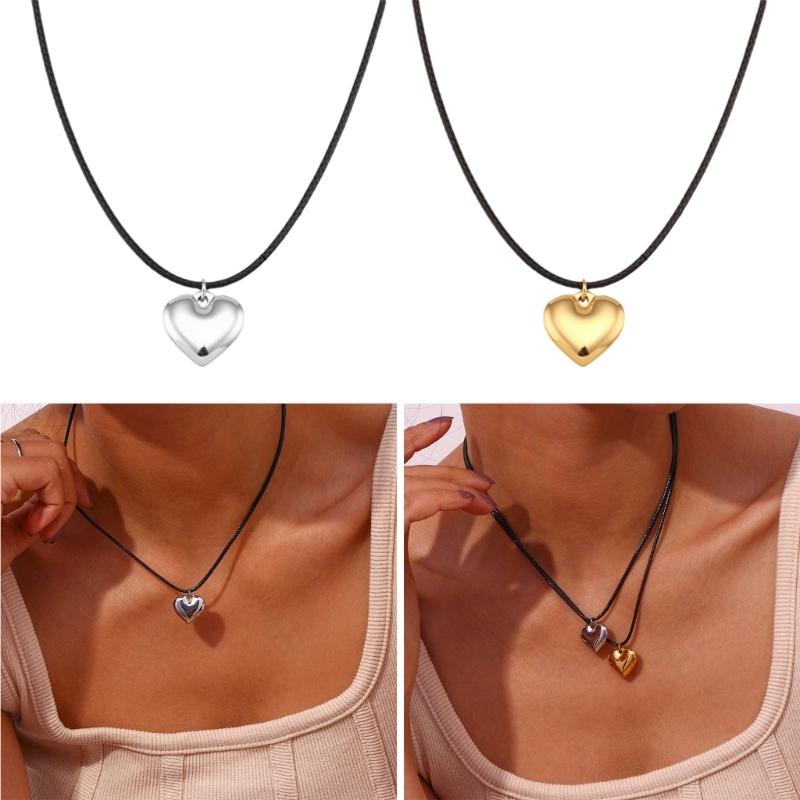 Fashion Neck Jewelry Heart Shape Pendant Necklace Chain Necklaces Rope Necklaces Alloy Material for Party Daily Wear