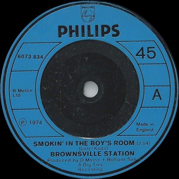 7inch Record BROWNSVILLE STATION  Smokin In The Boys Room 6073834 Philips 1974 UK Rock Used