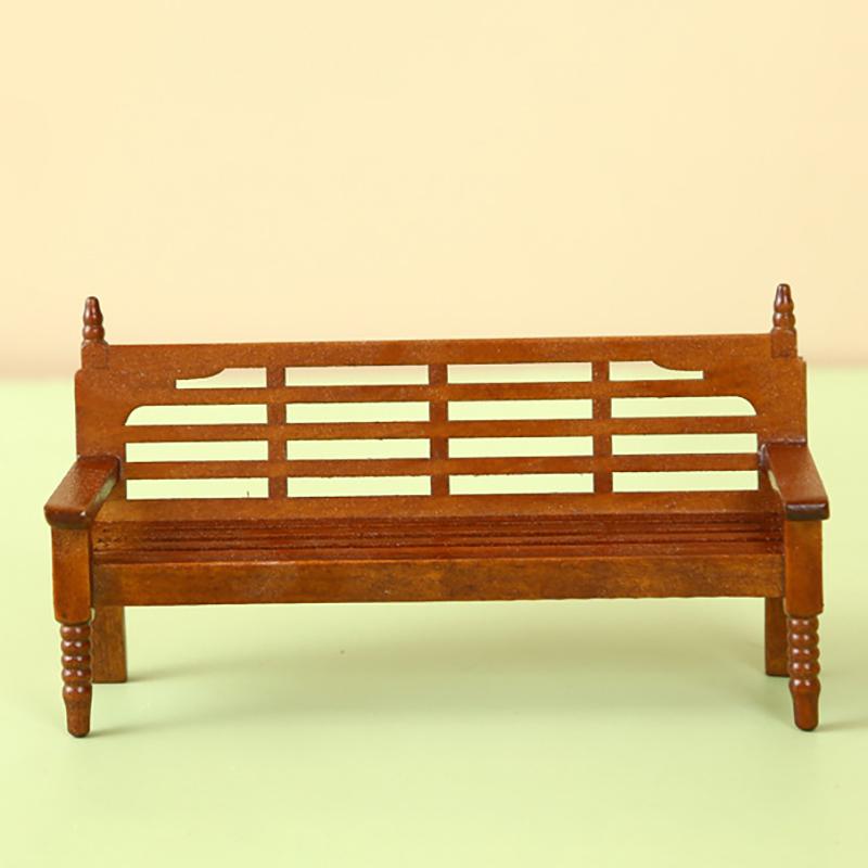 Doll House Cartoon Bench Ornaments Props Doll House Mini Wooden Ornaments Benches