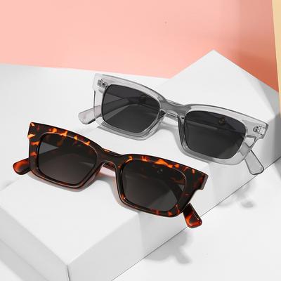 Kare Güneş Gözlüğü Retro Trend Bisiklet Gözlükleri Kadın Leopar Moda Güneş Gözlüğü Anti-UV Seyahat Balıkçılık Yürüyüş Gözlükleri