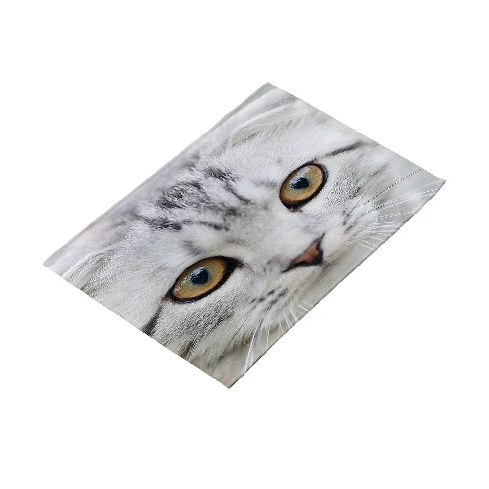 Tryckt Söt Kattansikte Bordstablett Halkfri Värmetålig Tvättbar Köksbord Tallrik Skål Underlägg Barnens Duk