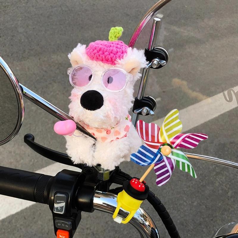 Kawaii West Highland Terrier Welpen Plüschtier Cartoon Magnetische Stoffpuppen Motorrad Elektrofahrrad Rückspiegel Anhänger Dekor