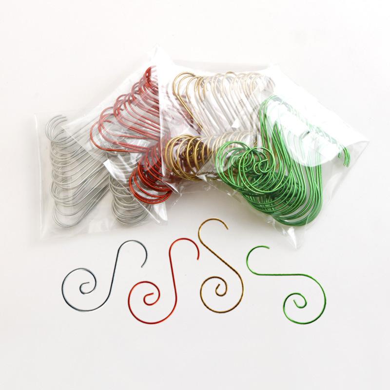 50/20Pcs Christmas S-shaped Hooks Xmas Tree Ball Hanging Pendant Clasp Holder Christmas Navidad Decorations New Year Ornaments