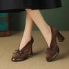 New Roundness High Heels With Suede And Bow Single Shoes With A Slip-On Light Casual Women Shoes Stylish And Comfortable