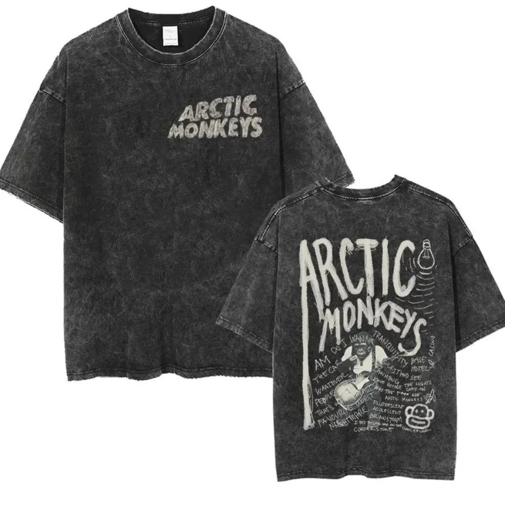 Arctic Monkeys  Lyric Doodle  Винтажная стираная черная оверсайз футболка | Унисекс уличная футболка для фанатов инди-рока L