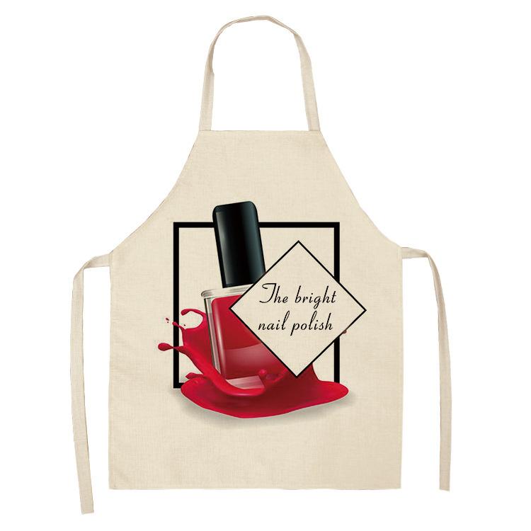 Fashion Makeup Apron Lipstick Nail Polish Print, Kitchen Cooking Bib, Multiple Sizes Available