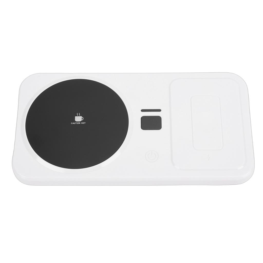 Mug Warmer White Multifunctional Temperature Controlled Cup Warmer with Wireless Charging 3 Temp Settings for Coffee Milk