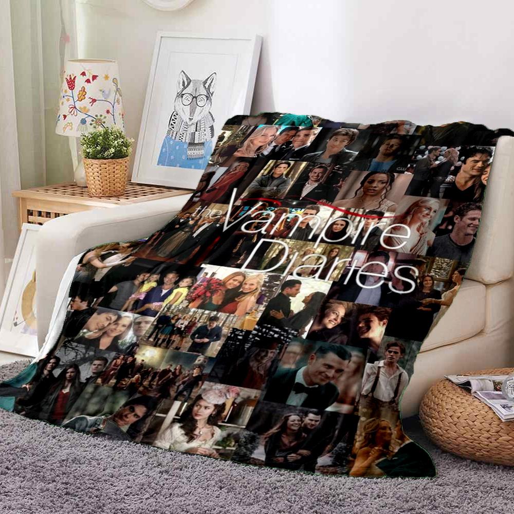 Vampire Diaries Flannel Blanket Throw Blanket Soft Warm Sofa Bed Camping home Decor Unique Christmas Gift C926543