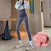 Maternity Shark Leggings: Spring/Fall & Winter-Ready, Non-Restrictive Yoga Pants with Velvet, Perfect for Petite Sizes.