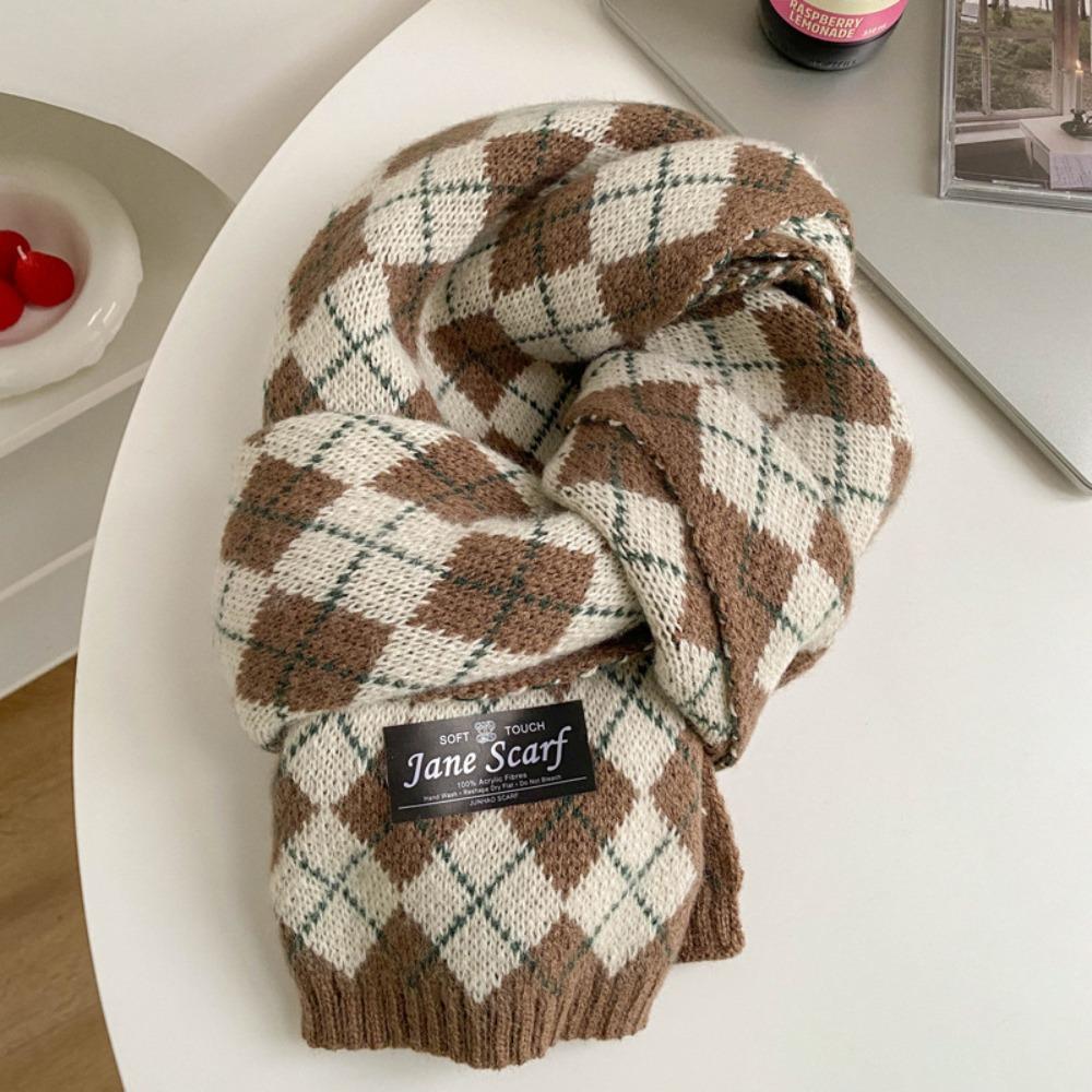 Plaid  Check Scarf Korean Style Winter Cashmere Shawl Fashion Y2K Checkered Scarf  Unisex
