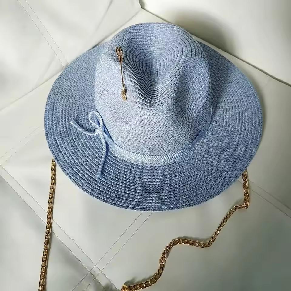 

Imported Baocao 2025 new summer straw hat jazz straw hat outdoor travel beach wide brim sun hat hats for woman M55-58cm