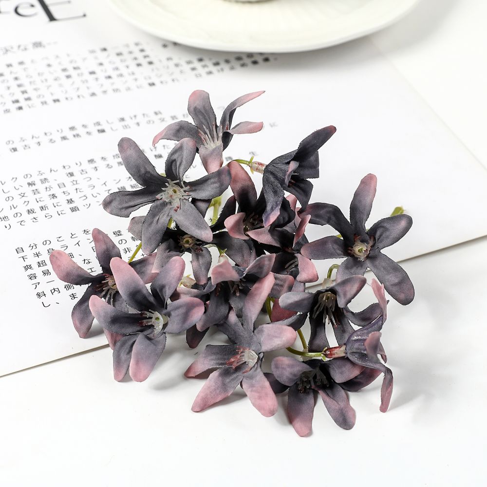 20PCs Silk Artificial Orchid Flowers Head Fake Flowers For Home Room Wedding Decoration DIY Vases Garland Gifts Accessories