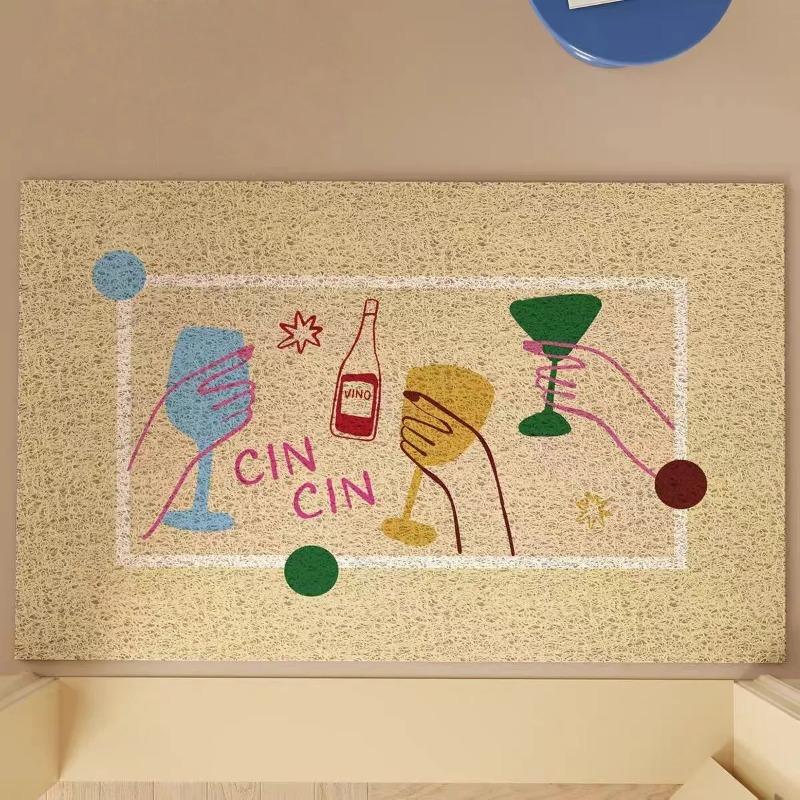 Entrance door carpet entry door floor mat silk ring foot mat