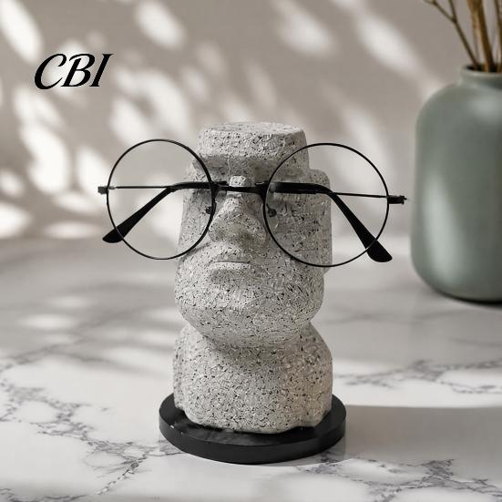 Studio Front Desk Display Moai Eyeglass Holder, Abstract Easter Island Stone Stand, Fun Glasses Artistic Accessory Creative Stands, Modern Decorative