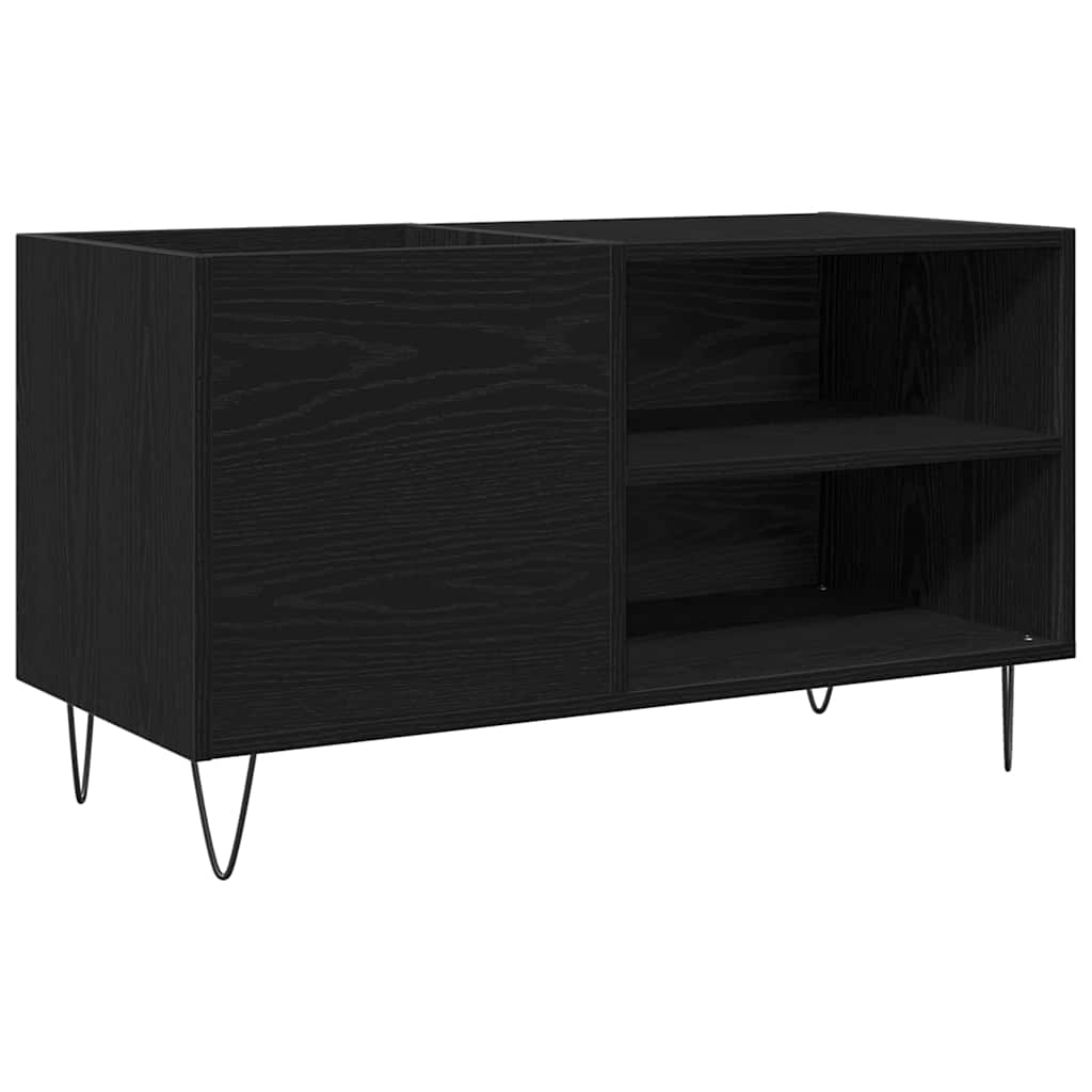 Vinyl Record Cabinet Black Oak Effect 85 x 38 x 48 cm
