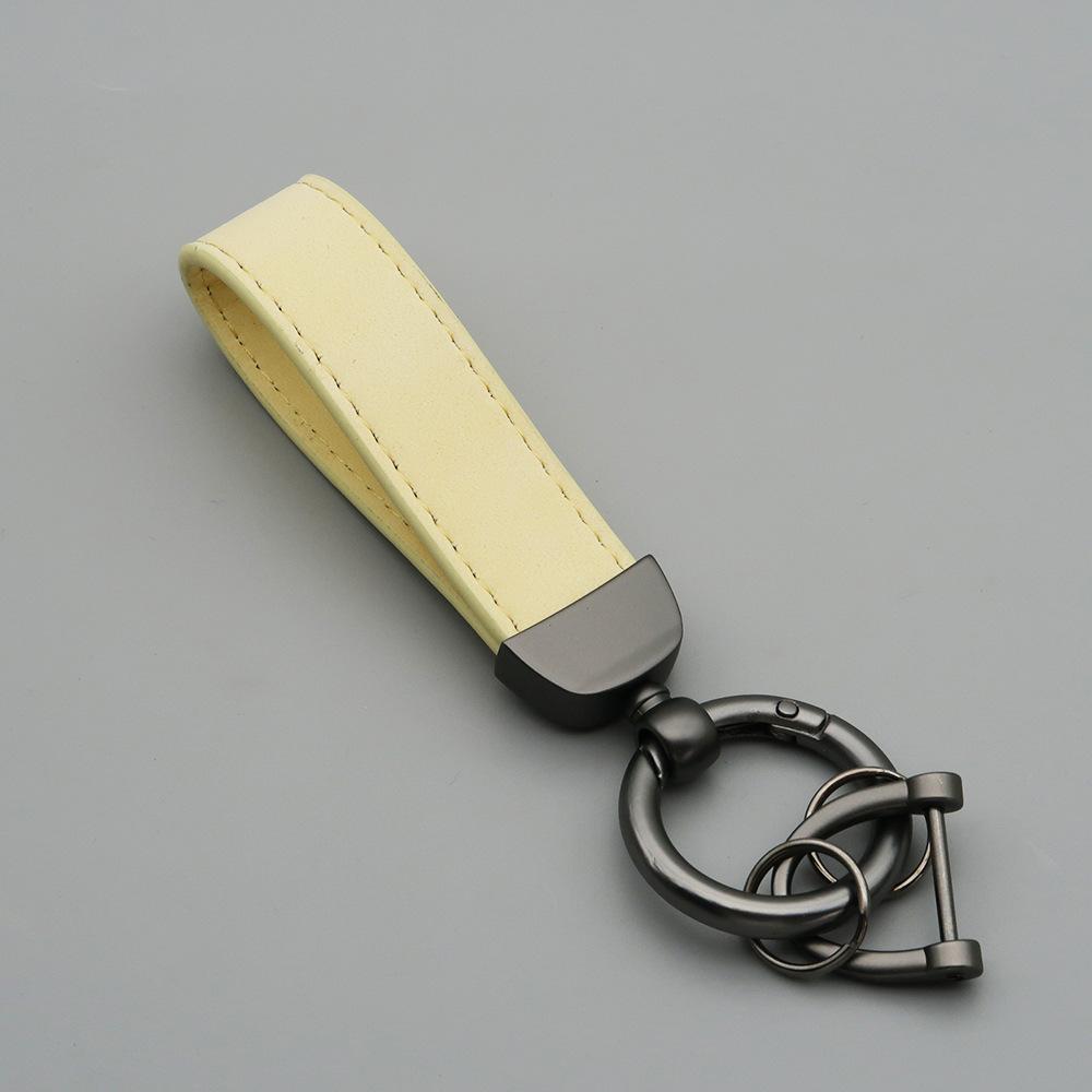 Custom LOGO Suede Leather Keychain Vintage Laser Engrave Car Key Ring Holder for Men and Women Personalized Key Chains Ring