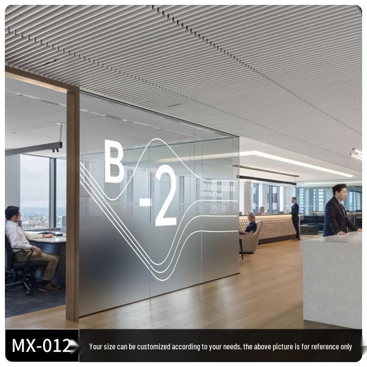 Gradient Frosted Glass Film: Semi-Transparent Office Partition Sticker.