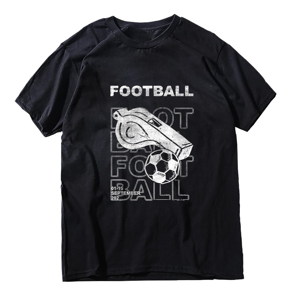 Coolmind YC003 Superior Exclusive football whistle printed Cotton Unisex T-shirt Big size t shirt Crewneck Loose men tshirt tee
