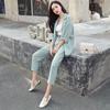 WTEMPO Completo da abito monocolore da donna primavera autunno stile coreano business casual blazer + pantaloni set due pezzi