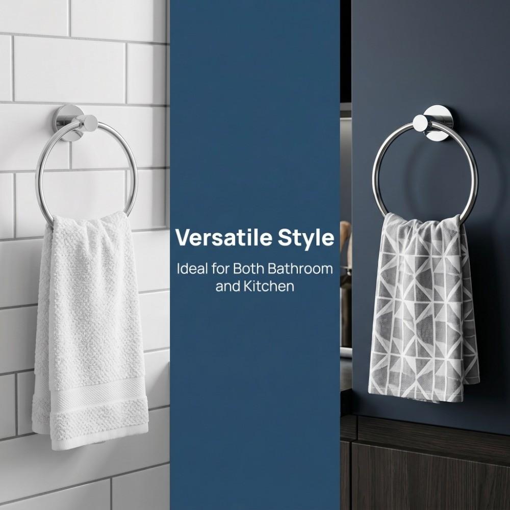 Stainless Steel Towel Ring Rustproof Towel Rack Modern Hand Towel Ring  Space Saving