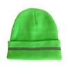 Knitting Hat Reflective Strip Design Warm Unisex Hat Outdoor Windproof Cold Resistance Elastic Hat Headwear