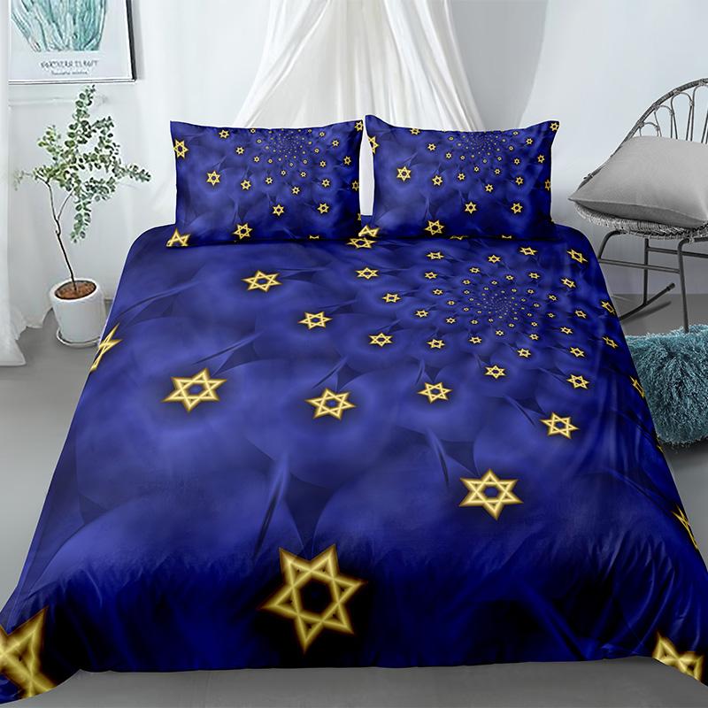 Stars Bedding Set Night Sky Kids Girls Boys Duvet Cover Set Dark Blue Home Textiles Galaxy Bedclothes Men Women Soft Quilt Cover