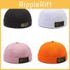 Color Solid Cotton Cap Round Top Hat Headwear Breathable Skullcap Unisex Gift