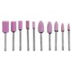 100Pcs Polishing Stone Head Grinding Wheel Burr Bit for Grinder Pink Shank Diameter 3mm