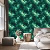 Watercolor Galaxy Wallpaper in Sea, Turquoise and Green 50x1000