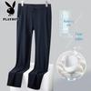 PLAYBOY Men's Silk Blend Four-Way Stretch Casual Pants