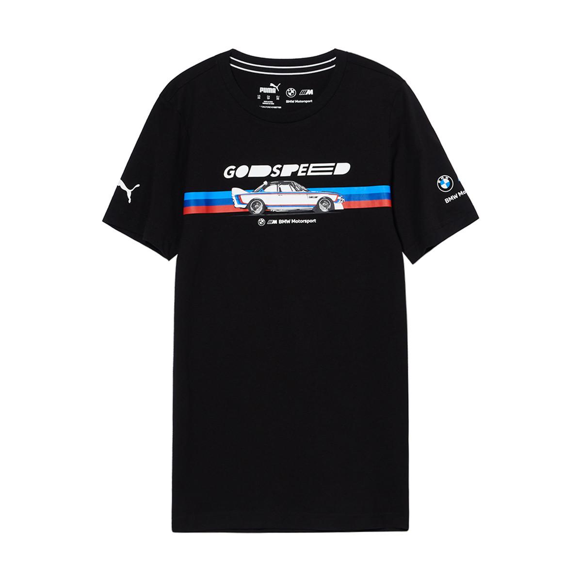 Puma BMW Series Футболка с круглым вырезом, удобный пуловер, короткий рукав, мужские топы, черный 533380-01 XS