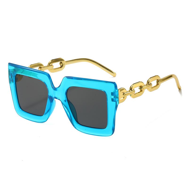 Women Fashion Sunglasses Oversized Frame Women Glasses Brand Designer Square Glasses Uv400 Golden Leg Eyewear Acessories